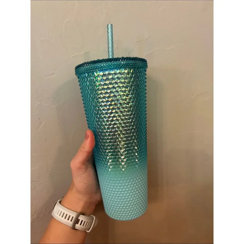 Starbucks blue Ombre Studded Cold Cup with Straw